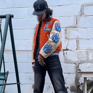 Veste universitaire de haute qualité, veste Letterman personnalisée avec patch, veste en laine et manches en cuir, veste de baseball streetwear - Product Image 5