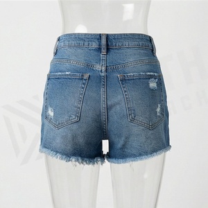 Fashionable Women <b>Denim</b> Shorts Trendy High Waist Design Soft <b>Stretch</b> Fabric Ideal Summer Outfits Customized Color Fit - Product Image 2
