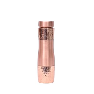 Bouteille d'eau artisanale en cuivre pur imprimée noir et blanc avec un ensemble de 2 tasses – Vaisselle santé - Product Image 2