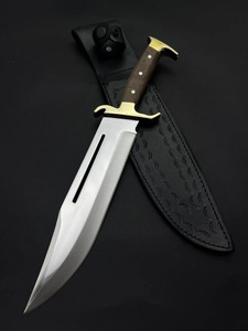 Cuchillo Bowie Hecho a Mano, DIY, OEM, Hoja de Acero D2, Mango de Madera con Funda de Cuero, 15 Pulgadas, Cuchillo Personalizado para Exteriores - Product Image 3