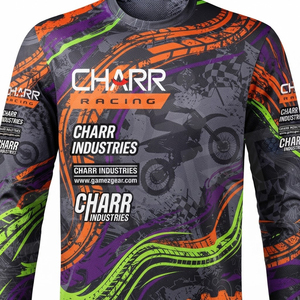 Maillot de course automobile personnalisé à manches longues, léger, coupe-vent, respirant, anti-plis, séchage rapide, pour motocross MX, été - Product Image 4