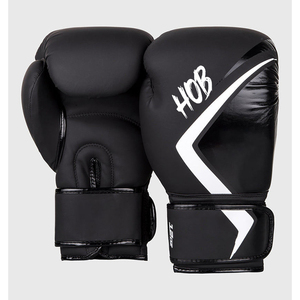 Guantes de Entrenamiento Negros para Lucha, Impresos para Competencia de MMA, Guantes de Boxeo de Cuero PU para Entrenamiento de Luchadores, Cómodos - Product Image 1