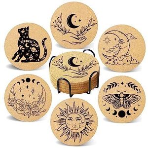 ชุดจานรองแก้วไม้ทรงกลม Eco Wood Coaster Collection พร้อมกล่องเก็บ จานรองแก้วไม้แบบใช้ซ้ำได้ทันสมัย คุณภาพสูง - Product Image 6