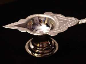 High Quality Environment-Friendly 925 <b>Silver</b> Diya Oil <b>Lamp</b> 30.40g Handcrafted Puja 12.5cm Traditional Indian Decor - Product Image 3