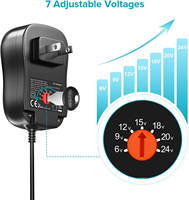 Adaptateur universel 41W 6V-24V AC/DC avec 8 embouts, port USB A 5V1A 5W pour appareils électroniques domestiques, routeurs, smartphones, MP3, tablettes