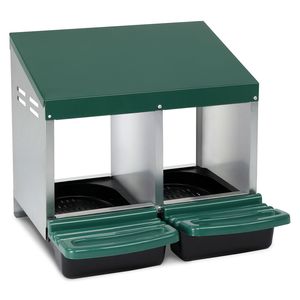 Cestello in Plastica Verde a 2 Scomparti per Nidificazione e Deposizione Uova, per Pollaio e Galline Ovaiole - Product Image 5