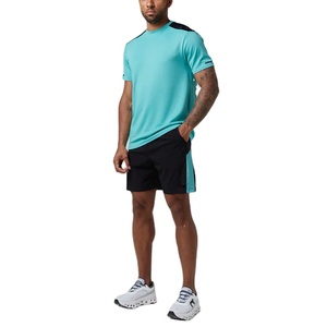 New Arrival Summer Men's Casual High Quality Short Sleeve <b>Knitted</b> Solid Quick Dry T Shirt Shorts <b>Sets</b> Custom 2 Pieces <b>Sets</b> - Product Image 1
