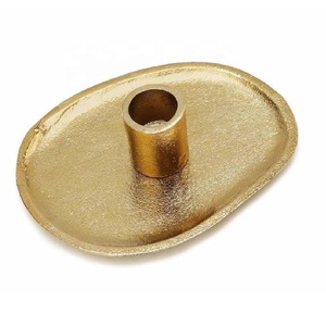 Hot Selling Brass <b>Table</b> Top Dish Candle Holder Decorative Solid Brass Candle Holder for <b>Table</b> Centerpiece Dinner <b>Party</b> Decor - Product Image 1