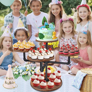 Cupcake <b>Stand</b> for Cupcakes <b>3</b> <b>Tier</b> Large Wooden Cupcake Tower Tiered <b>Cake</b> <b>Stand</b> Dessert Table Display Set For Wedding <b>Cake</b> <b>Stand</b> - Product Image 4