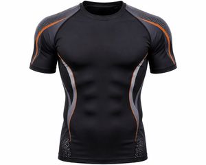 Camiseta Deportiva de Compresión de Manga Corta Azul Marino para Hombre, de Secado Rápido, Corte Ajustado, Cuello Redondo, Tejido de Punto, Color Sólido, 180g, Transpirable - Product Image 2