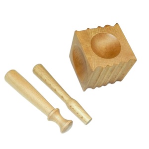 JIPSY Doming Forming Block Wood <b>Set</b> With 4 Grooved Spheres & 2 <b>Punches</b> For Jewelry Making And Metal Embossing Dapping Block - Product Image 1