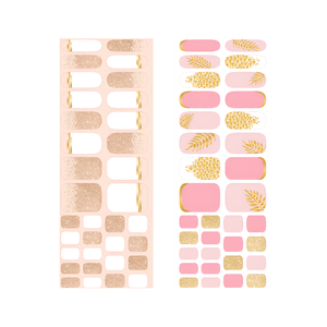 Korea <b>Nail</b> Stickers Semi Cured Gel <b>Nail</b> Strip OEM Custom Grace Gold Palmtree - Product Image 3