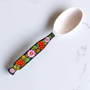 Cuchara de Madera Esmaltada con Diseño Impreso, Venta al por Mayor para el Hogar y la Cocina, Cuchara de Madera Natural, la Más Vendida de la India - Product Image 2