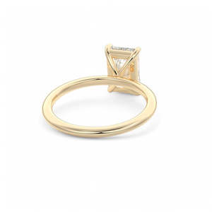 Lab Grown Diamond Emerald Cut Solitaire <b>Ring</b> Minimal Engagement <b>Ring</b> 14K 18K Gold Classic <b>Thin</b> Band Diamond <b>Ring</b> - Product Image 5