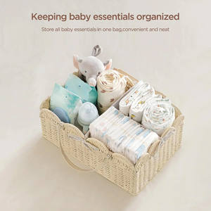 Handwoven Kid Storage Basket Cute Baby Organizer Natural Seagrass Wicker Basket Decorative Children Toy Storage <b>Bin</b> Eco Friendly - Product Image 3