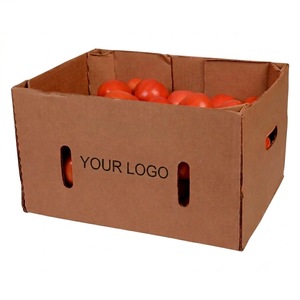 Corrugated Portable <b>Paper</b> Box Embossing Recyclable Heavy-Duty Fresh Produce Grocery Packaging Durable Carrier Shipping Cartons - Product Image 2