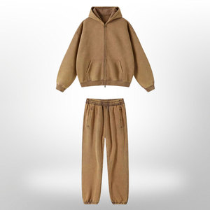 Custom Women Acid Wash <b>Zip</b>-<b>Up</b> Hoodie and Jogger Tracksuit Set Casual Loose Fit Custom Streetwear Hooded <b>Zip</b> <b>Up</b> Tracksuits - Product Image 3