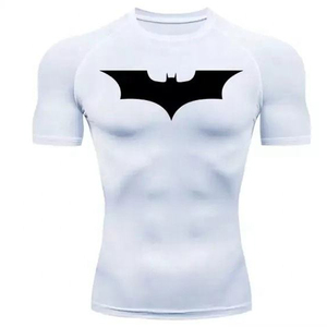T-shirts de compression pour hommes imprimés à chaud, personnalisables avec logo, respirants, antibactériens, en tissu Spandex/Polyester - Product Image 4