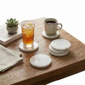 Ensemble de dessous-de-plat en marbre naturel, vaisselle élégante, cadeau pour lui ou pour elle - Product Image 2