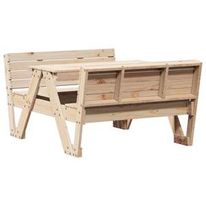 Table de pique-nique en bois de pin massif pour enfants, avec plusieurs sièges, idéale pour les jeux et le plaisir en plein air - Product Image 6