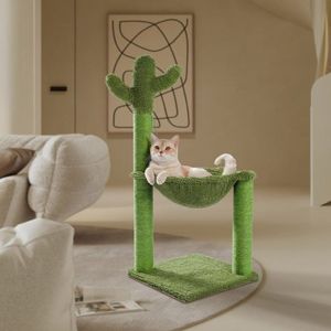 Arbre à chat d'intérieur en forme de cactus avec hamac, mobilier pour animaux de compagnie pour chats - Product Image 2