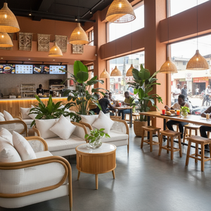 Juego de Sofás de Mimbre Blanco para Exteriores con Cubierta de Vidrio, Sofás de Jardín de Madera, Mesa de Centro Moderna Personalizada, Fabricada en Vietnam, Marca OEM, Estructura de Roble/Teca - Product Image 2