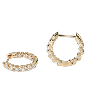 Magnifiques boucles d'oreilles créoles avec diamants de laboratoire, bijoux raffinés classiques et élégants pour mariages, fêtes ou cadeaux d'anniversaire - Product Image 1