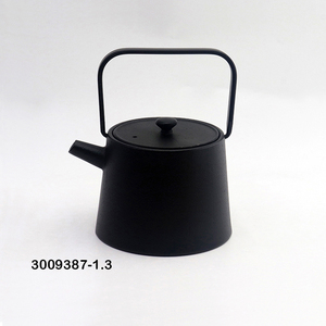Tetera tetsubin de hierro fundido negro con tapa y asa de transporte, tetera manual para preparar té - Product Image 1