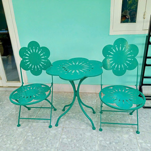 Luxury Iron Table Set Wrought Iron Chairs Decorative Garden Furniture for Elegant Outdoor Living Spaces - Product Image 3