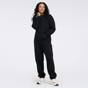 Nouveau sweat à capuche en molleton noir pour femmes grandes tailles, coupe classique, couleur unie, sweat à capuche décontracté, hiver, 100% coton, écologique - Product Image 4