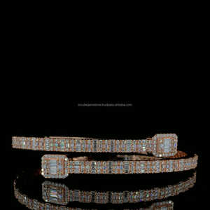 3MM VVS Baguette Moissanite <b>Bangles</b> 925 <b>Silver</b> Rose Gold Plated Trendy Adjustable Moissanite Diamond <b>Bangles</b> <b>for</b> <b>Women</b> - Product Image 3