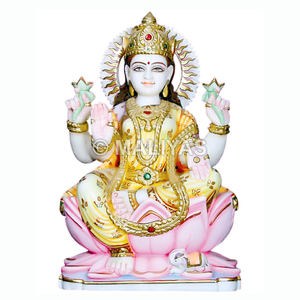 รูปปั้นพระลักษมีหินอ่อนสีขาว |   พระพุทธรูปหินอ่อนลาคชมีพรีเมียมสำหรับบ้านและวัด – มาลียาส - Product Image 1