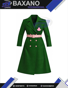 Alpha | Kapa | Alpha Sorority Women's Premium Wool Blend Overcoat Elegant Tailored Fit Long <b>Trench</b> <b>Coat</b> with Belt & Button Wear - Product Image 4