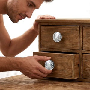 Modern Round MOP <b>Brass</b> Drawer <b>Knob</b> with Floral Design for Bedroom Bathroom Dresser Cabinet Hardware - Product Image 5