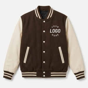 Chaqueta Letterman de Lana con Mangas de Cuero de Marca Privada, Bordado Personalizado para Marcas de Moda, Escuelas y Clubes Deportivos - Product Image 5