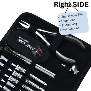 Professional Hair Extension <b>Tool</b> <b>Kit</b> Flat Beads Crimper Plier Hook Threader Hair Gripper <b>Mini</b> Scissor Section Clips Rings - Product Image 4