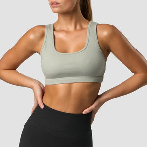 Soutien-gorge de sport OEM 2026 pour femmes, personnalisé, ajusté, côtelé, haute élasticité, col en U, séchage rapide, sans couture, pour yoga et entraînement - Product Image 1
