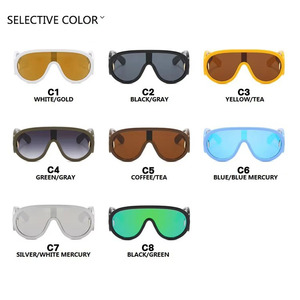 Fashion Hot Selling <b>Large</b> <b>Frame</b> Futuristic Punk Hip-Hop Outdoor <b>Large</b> <b>Frame</b> Sunglasses - Product Image 4