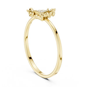 Anillo Minimalista de Oro Amarillo Sólido de 14k con Forma de Triángulo y Diamantes Cultivados en Laboratorio con Corte Redondo, Anillo de Boda Clásico, Regalo para Ella - Product Image 4