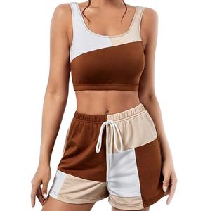 ชุดออกกำลังกายสองชิ้นสไตล์ไฮสตรีทสำหรับผู้หญิงไซส์พลัสแบบใหม่ ผ้าสแปนเด็กซ์/โพลีเอสเตอร์ เสื้อครอปแขนสั้น ฤดูร้อน 2026 - Product Image 3