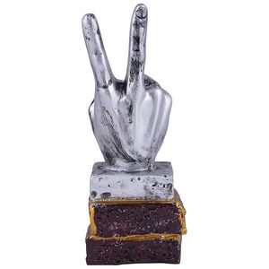 Resin Victory Hand Gesture Showpiece – Peace Sign Decorative Figurine for Home Décor & Collectibles - Product Image 5