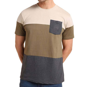 T-shirt pour homme en coton 100% de haute qualité, très vendu, avec poche sur un côté, impression de logo personnalisée - Product Image 1