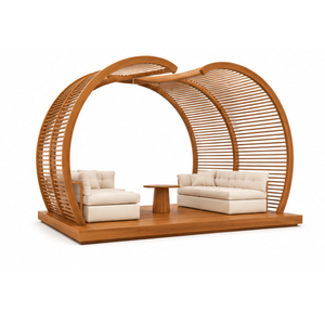 Gazebo de Madera de Teca de Lujo para Exteriores con Cama, para Hotel, Resort, Villa, Jardín, Piscina, Muebles Comerciales para Hostelería - Product Image 6