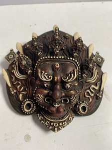Bhairav <b>Resin</b> Mask Wall Hanging Folk Art Religious Sculpture Model for Buddhist Home Decor or Gifts Handcrafted <b>Resin</b> <b>Crafts</b> - Product Image 6