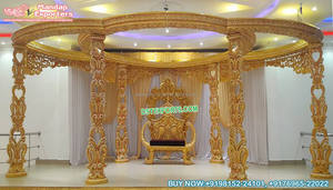 Royal Raj Mahal tema boda madera Mandap boda india madera Mandap para EE. UU. lujoso madera Mandap para salones de bodas - Product Image 4