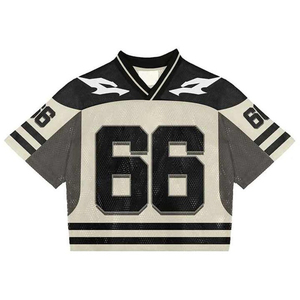 Custom Sublimated Mesh Retro Football Jersey V-Neck Short Sleeve Breathable Unisex Adult Summer <b>White</b> Blue Gold Heart Peace - Product Image 1