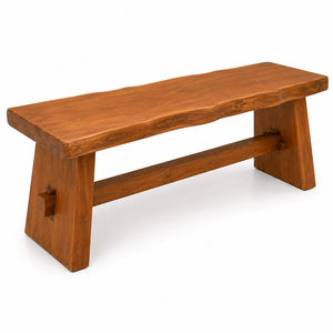 Comfortable <b>Rustic</b> Teak Garden <b>Chair</b> Saber Legs-Durable Waterproof Outdoor Furniture for Restaurant Patio Use Solid Wood - Product Image 1