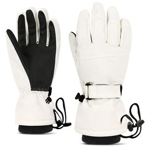 Guantes cálidos de esquí de invierno para hombre, guantes de snowboard de cuero aislados con palma antideslizante para deportes de invierno, snowboard - Product Image 1