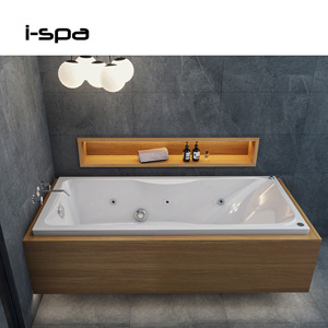 Bañera Rectangular de Acrílico Empotrada Moderna I-Spa con Hidromasaje, 1.5m de Longitud, Instalación Empotrada - Product Image 3