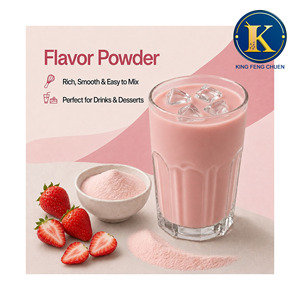 Mélange de poudre aromatisée au thé au lait aux fraises, sac de 1 kg, King Feng Chuen, certifié HACCP ISO22000, durée de conservation de 16 mois, TW - Product Image 1
